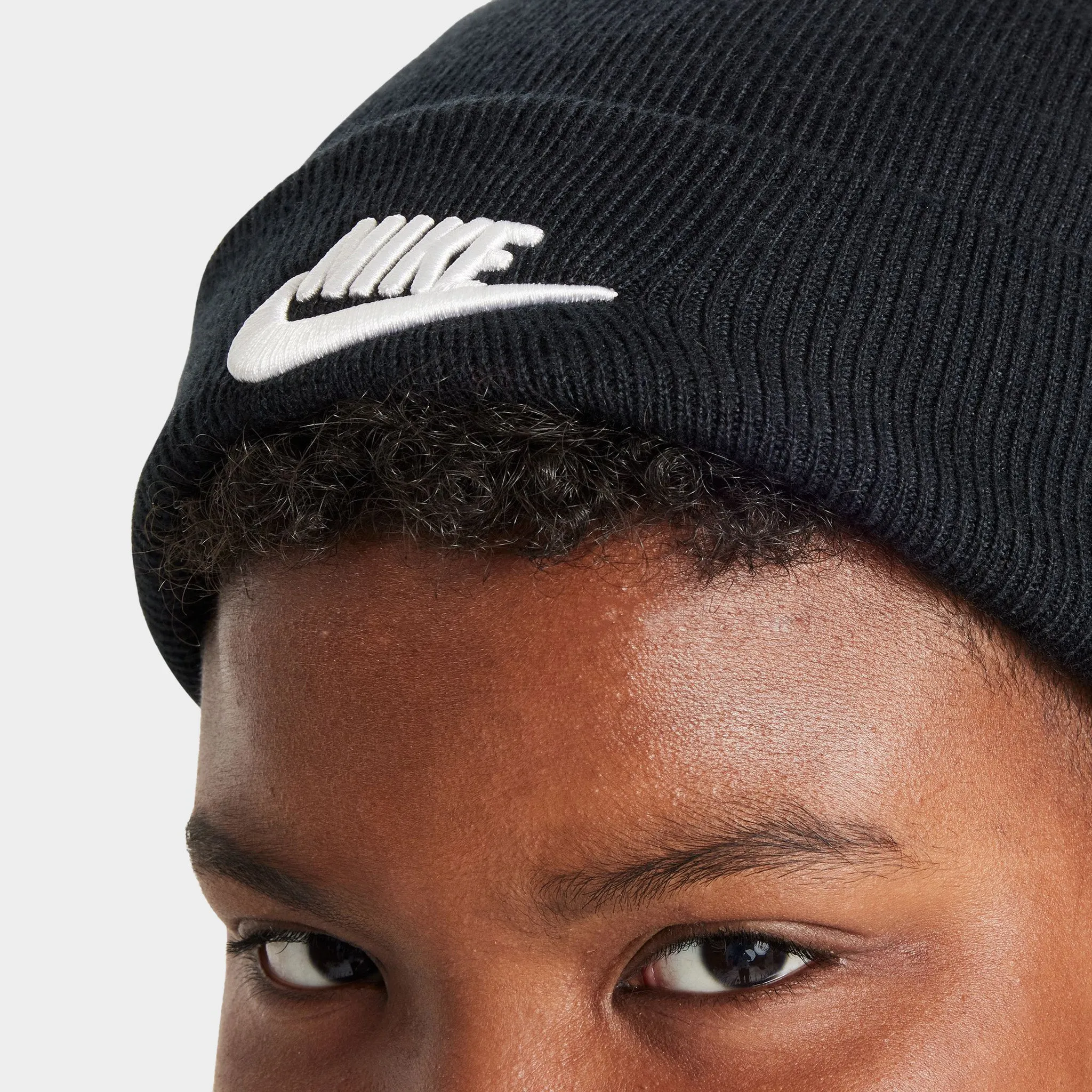 Nike Big Kids' Peak Tall Cuff Futura Beanie Black / White