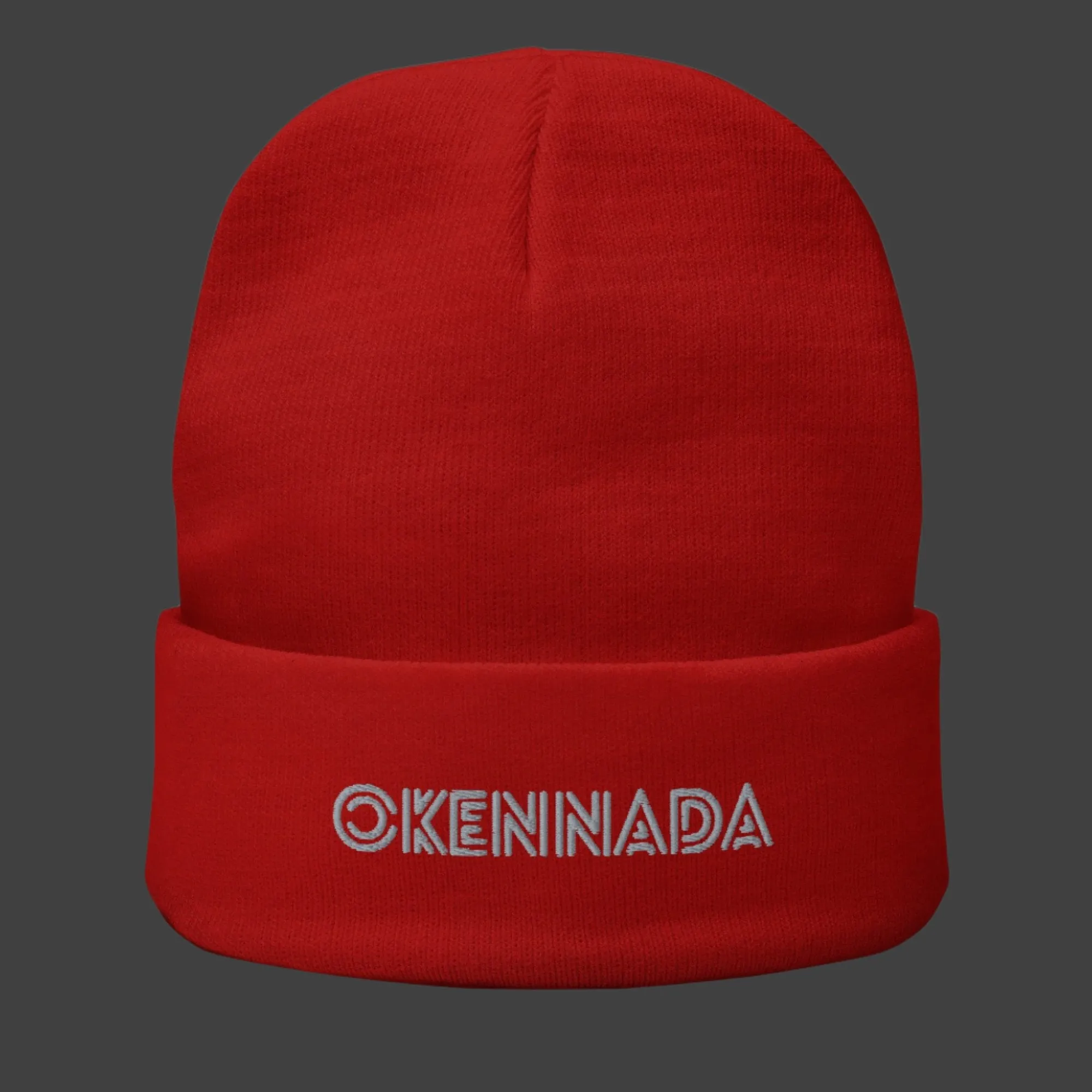 OKENNADA "Essential Edge" Embroidered Knit Beanie