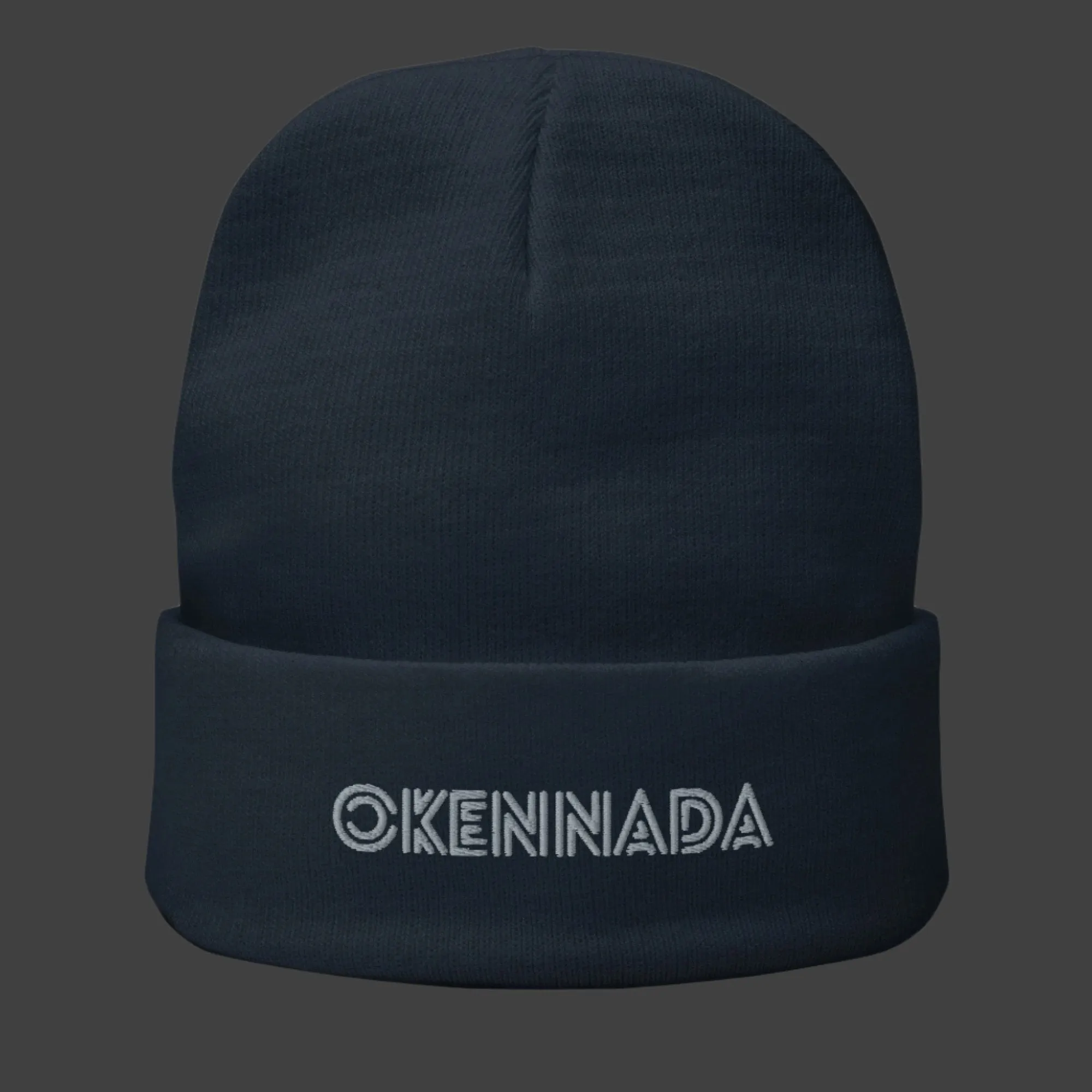 OKENNADA "Essential Edge" Embroidered Knit Beanie