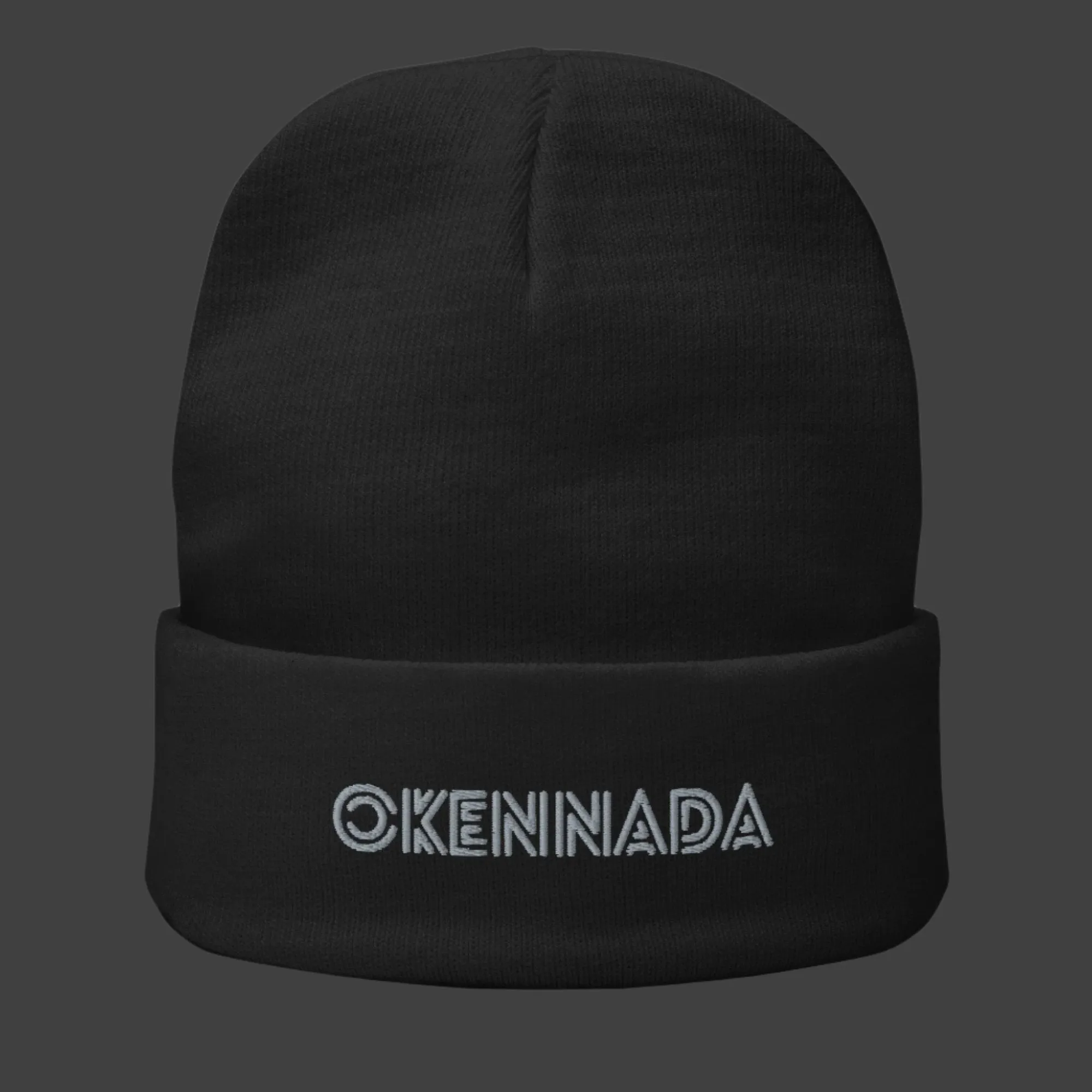 OKENNADA "Essential Edge" Embroidered Knit Beanie