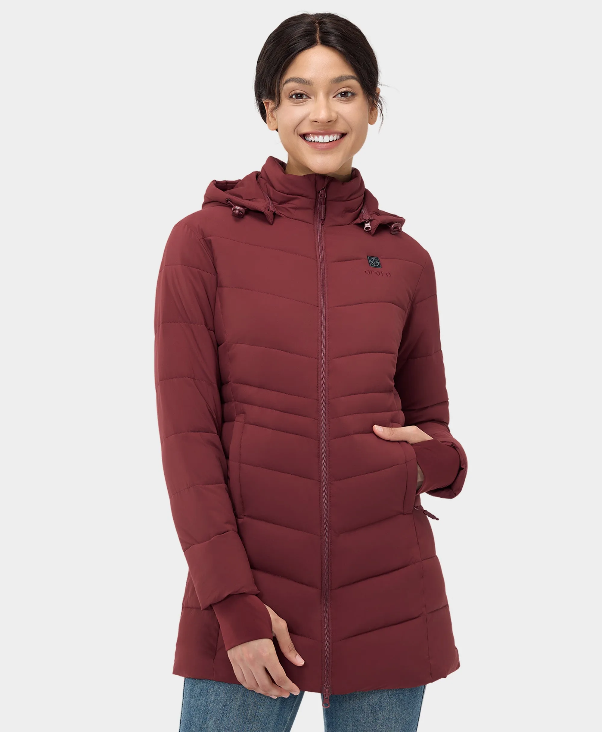 (Open-Box) Women's Heated Puffer Parka Jacket - New Colors (Battery Set Not Included)