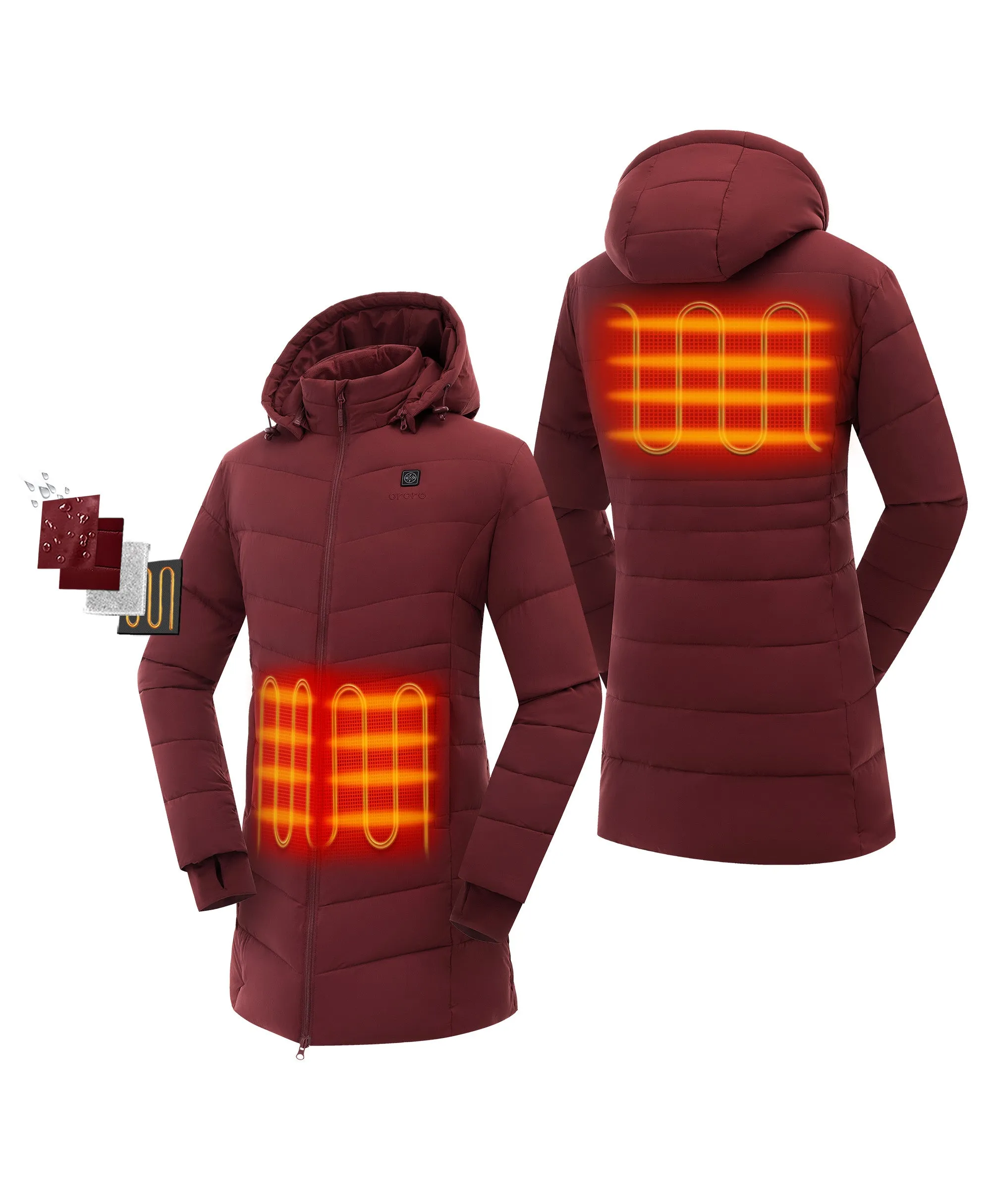 (Open-Box) Women's Heated Puffer Parka Jacket - New Colors (Battery Set Not Included)