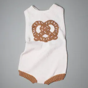 Organic Baby Romper, Sleeveless Knit - Pretzel by Estella