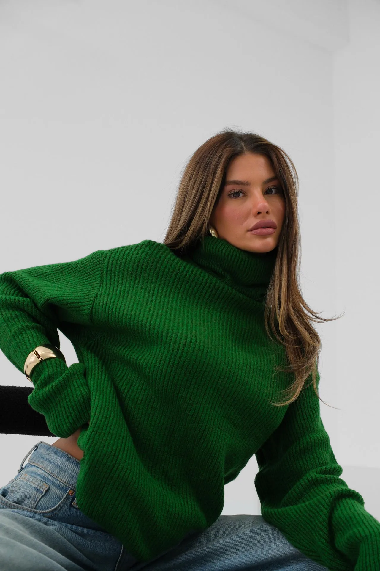 Oversize Turtleneck Knit Sweater