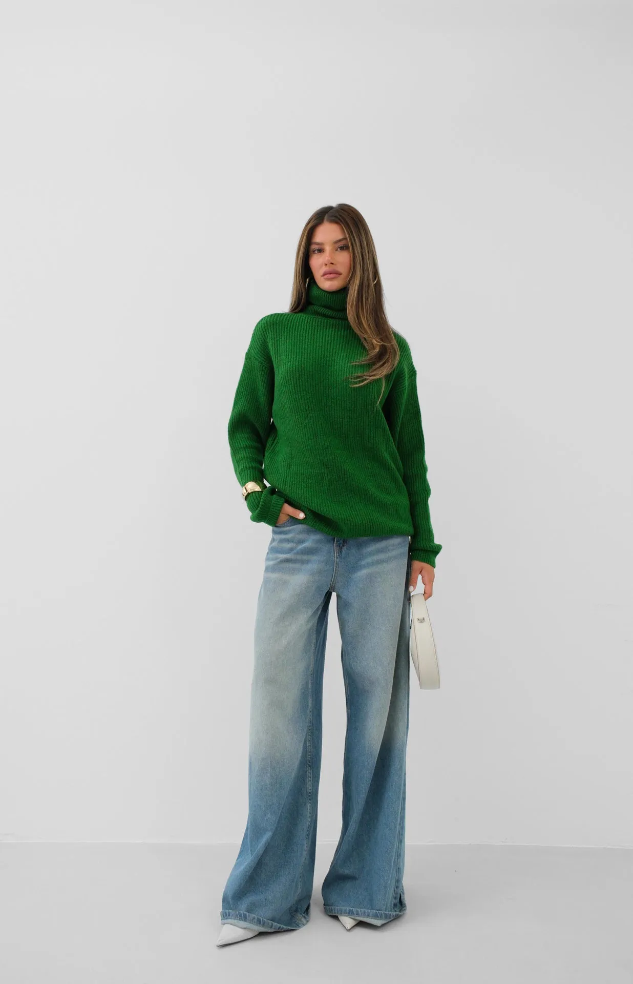 Oversize Turtleneck Knit Sweater