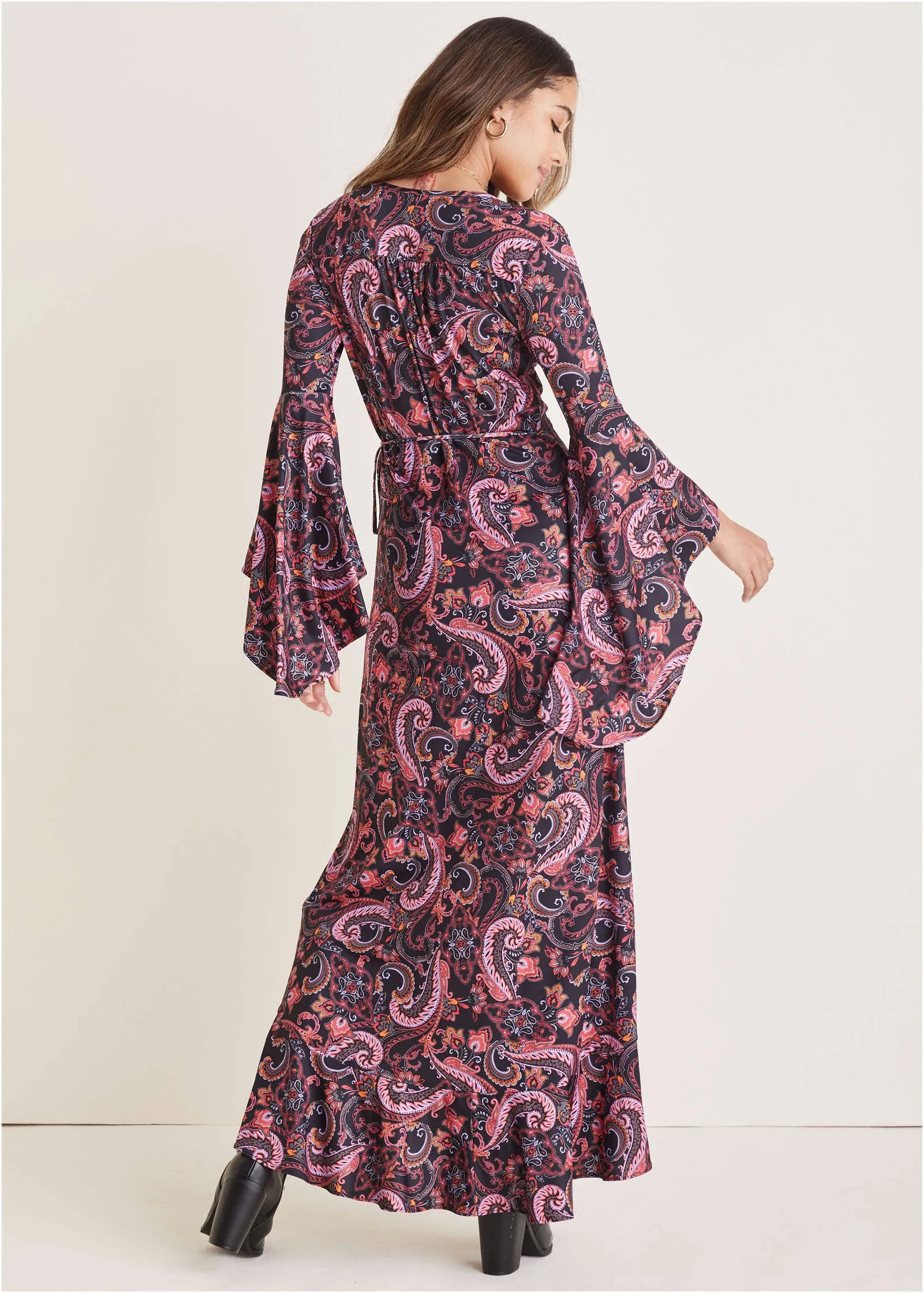 Paisley Wrap Maxi Dress - Multi-Paisley