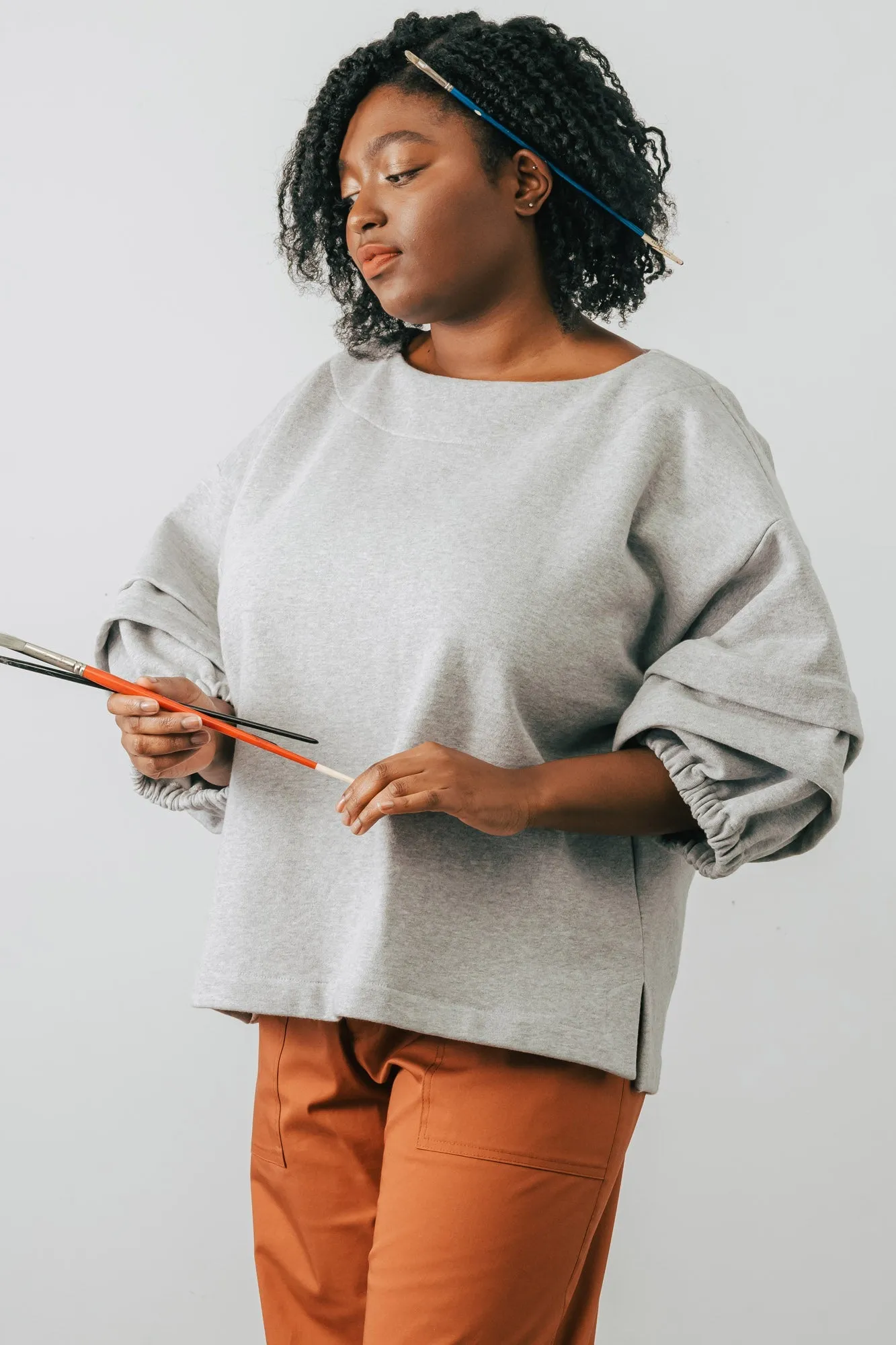 Pearl Pleat Sweatshirt