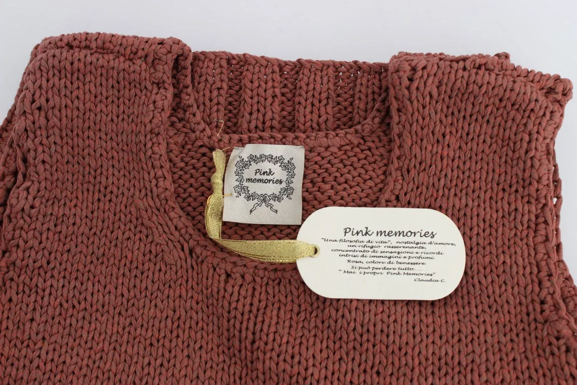 PINK MEMORIES Chic Red Sleeveless Knit Vest Sweater