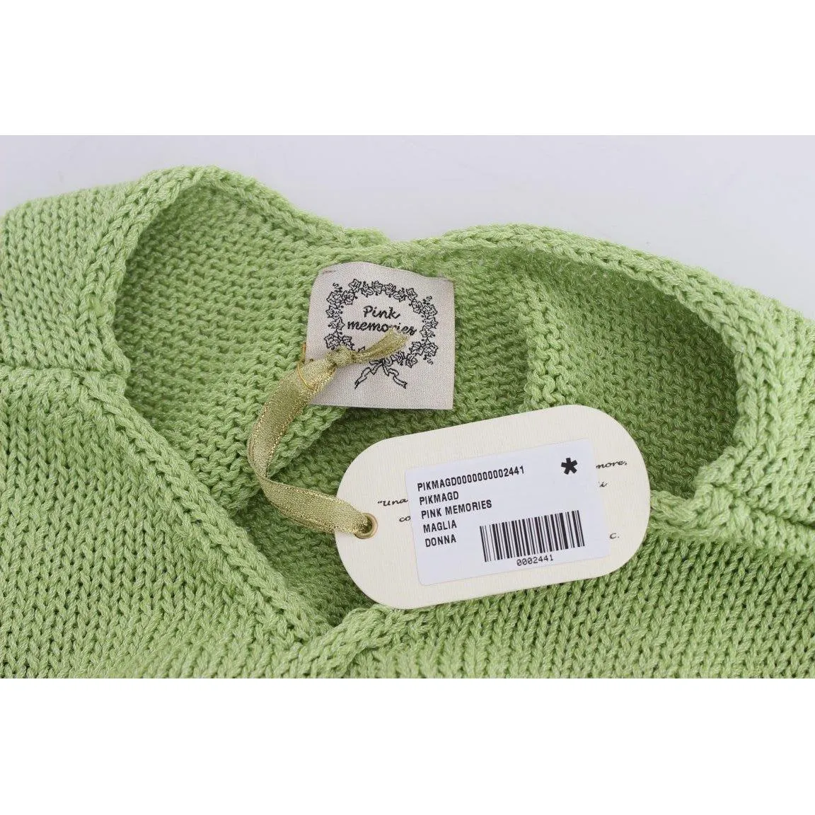 PINK MEMORIES Elegant Green Knitted Sleeveless Vest Sweater