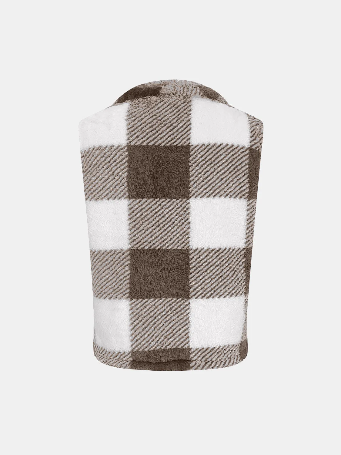 Plaid Open Front Vest Coat