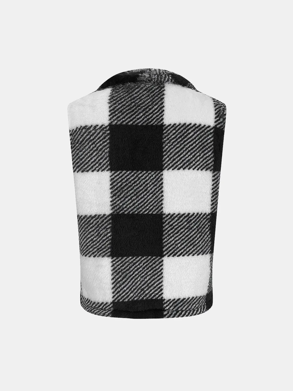 Plaid Open Front Vest Coat