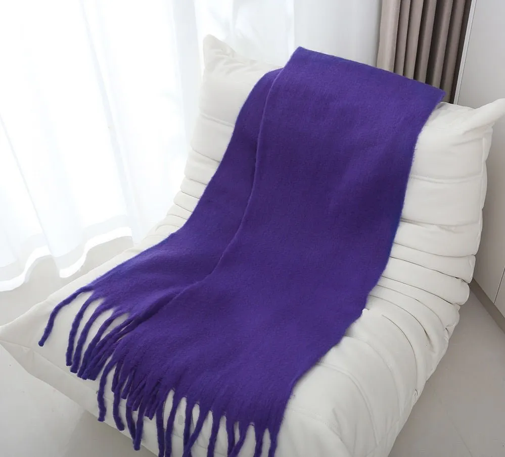 Pre Order:  Mohair Braided Tassel Thick Scarf