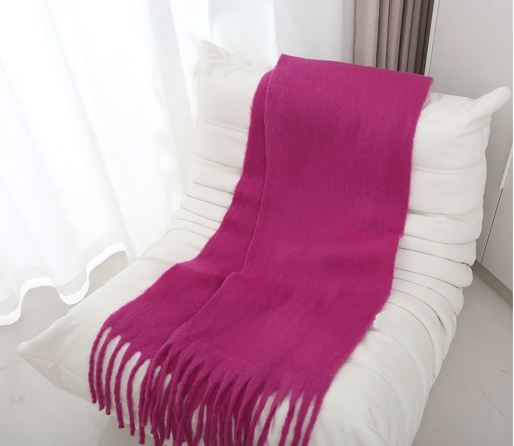 Pre Order:  Mohair Braided Tassel Thick Scarf