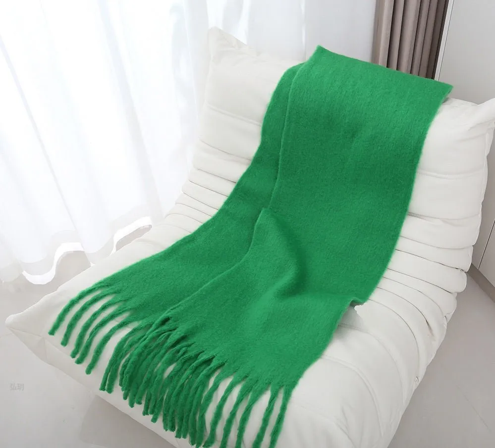 Pre Order:  Mohair Braided Tassel Thick Scarf