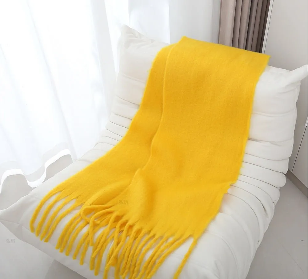 Pre Order:  Mohair Braided Tassel Thick Scarf