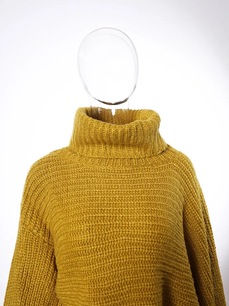 Pre Order:  Scarf Sleeve Turtleneck Knit Top