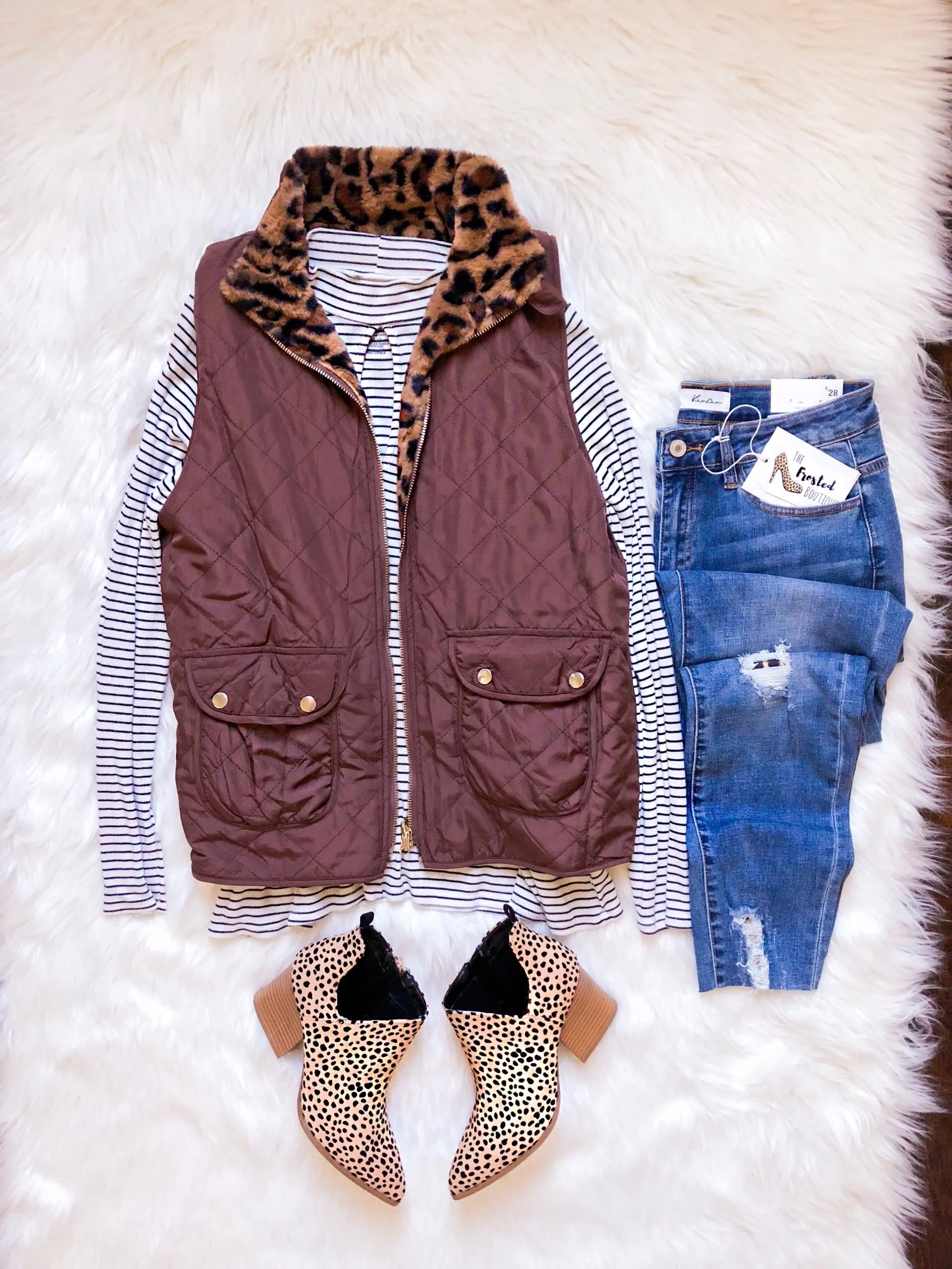 Reversible Leopard & Taupe Vest