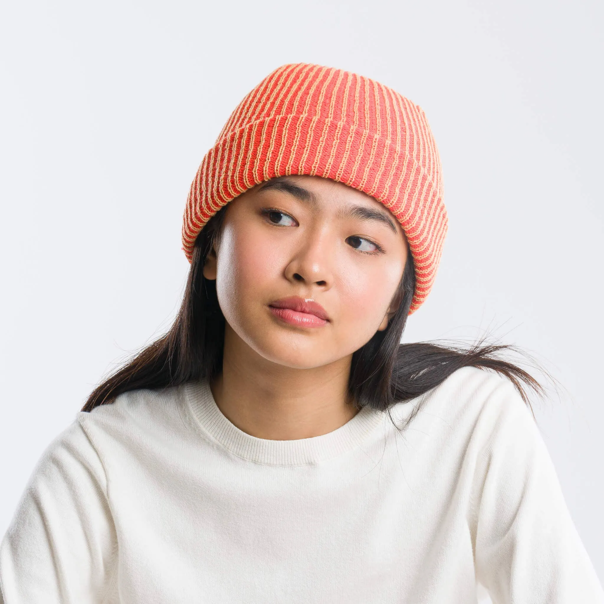 Rib Knit Beanie - Ruby Red