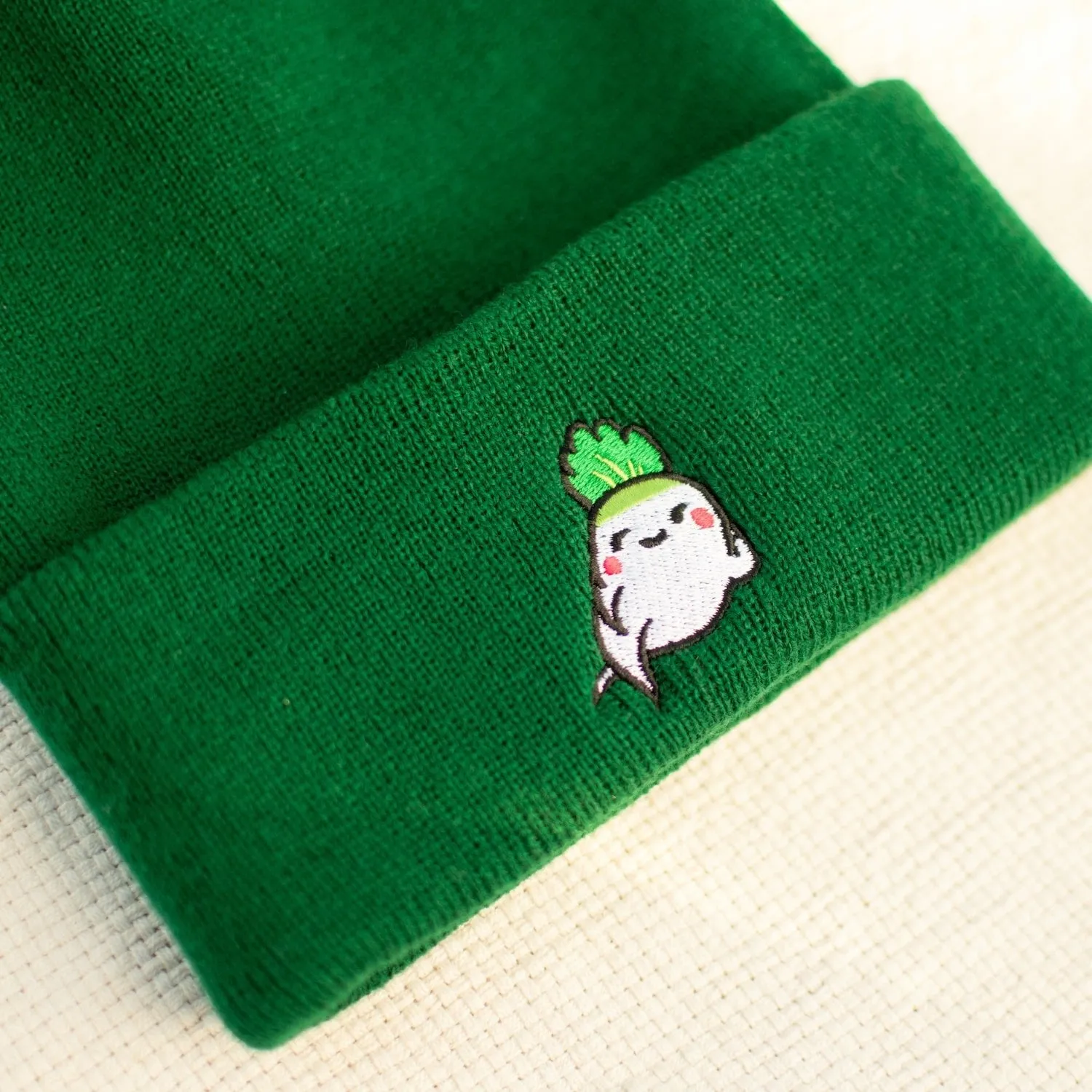 Seductive Daikon Radish Embroidered Beanie