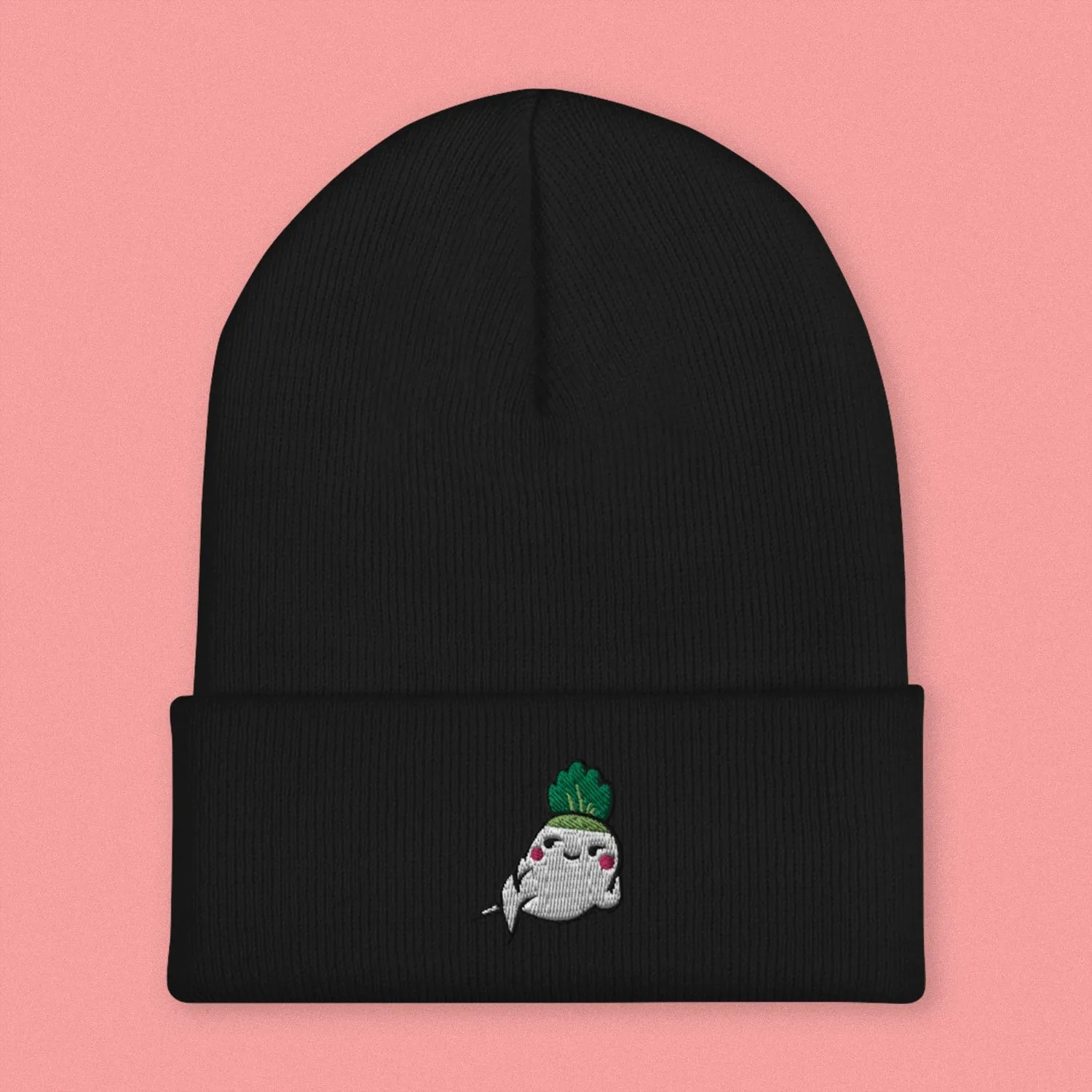 Seductive Daikon Radish Embroidered Beanie