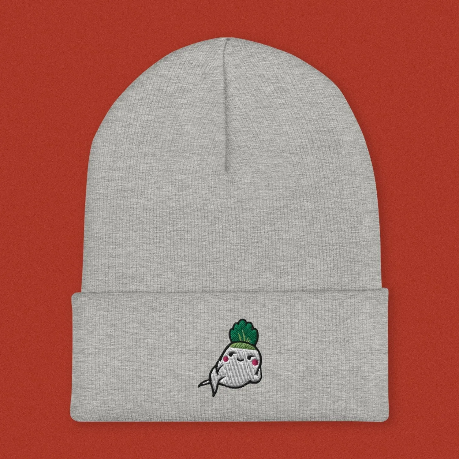 Seductive Daikon Radish Embroidered Beanie