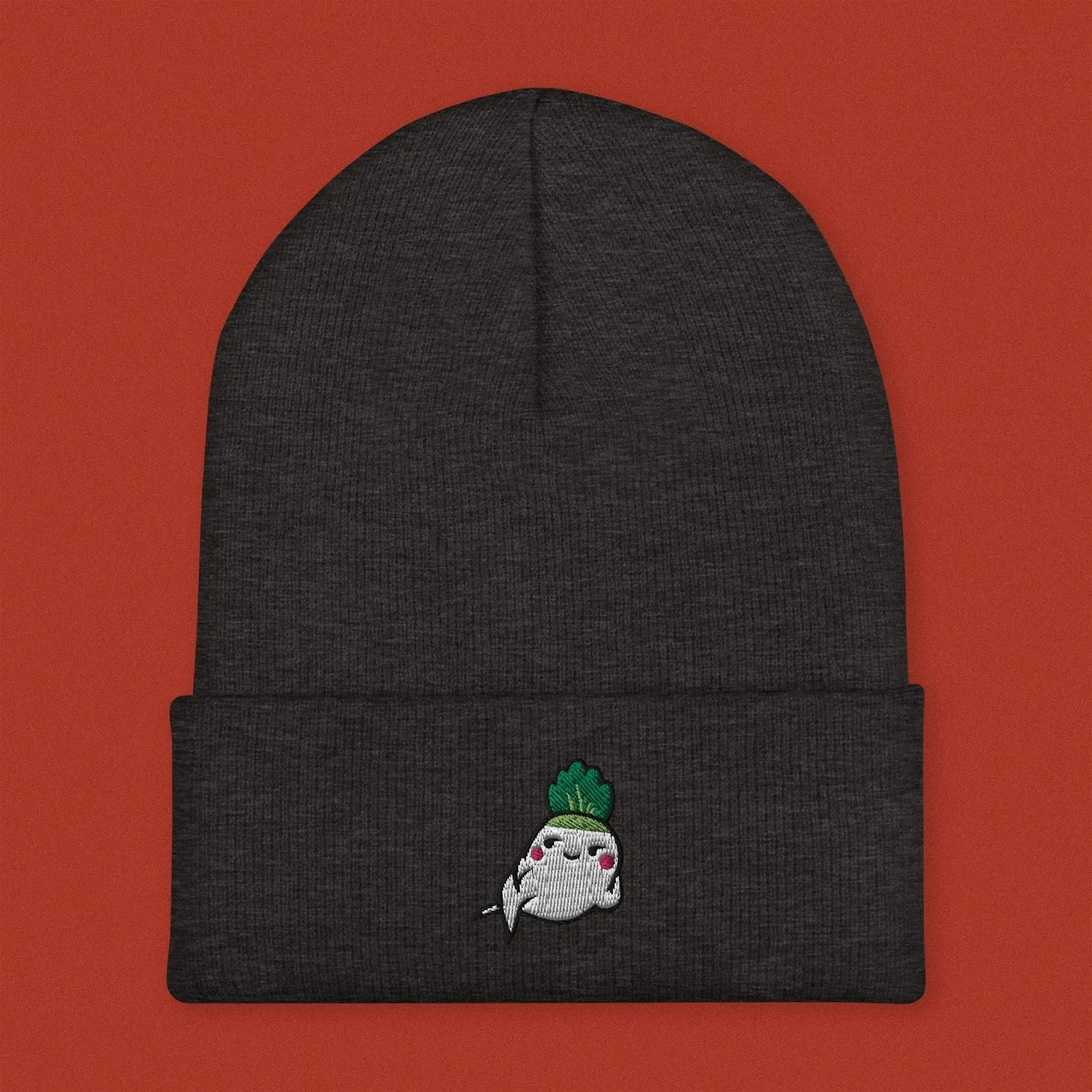 Seductive Daikon Radish Embroidered Beanie