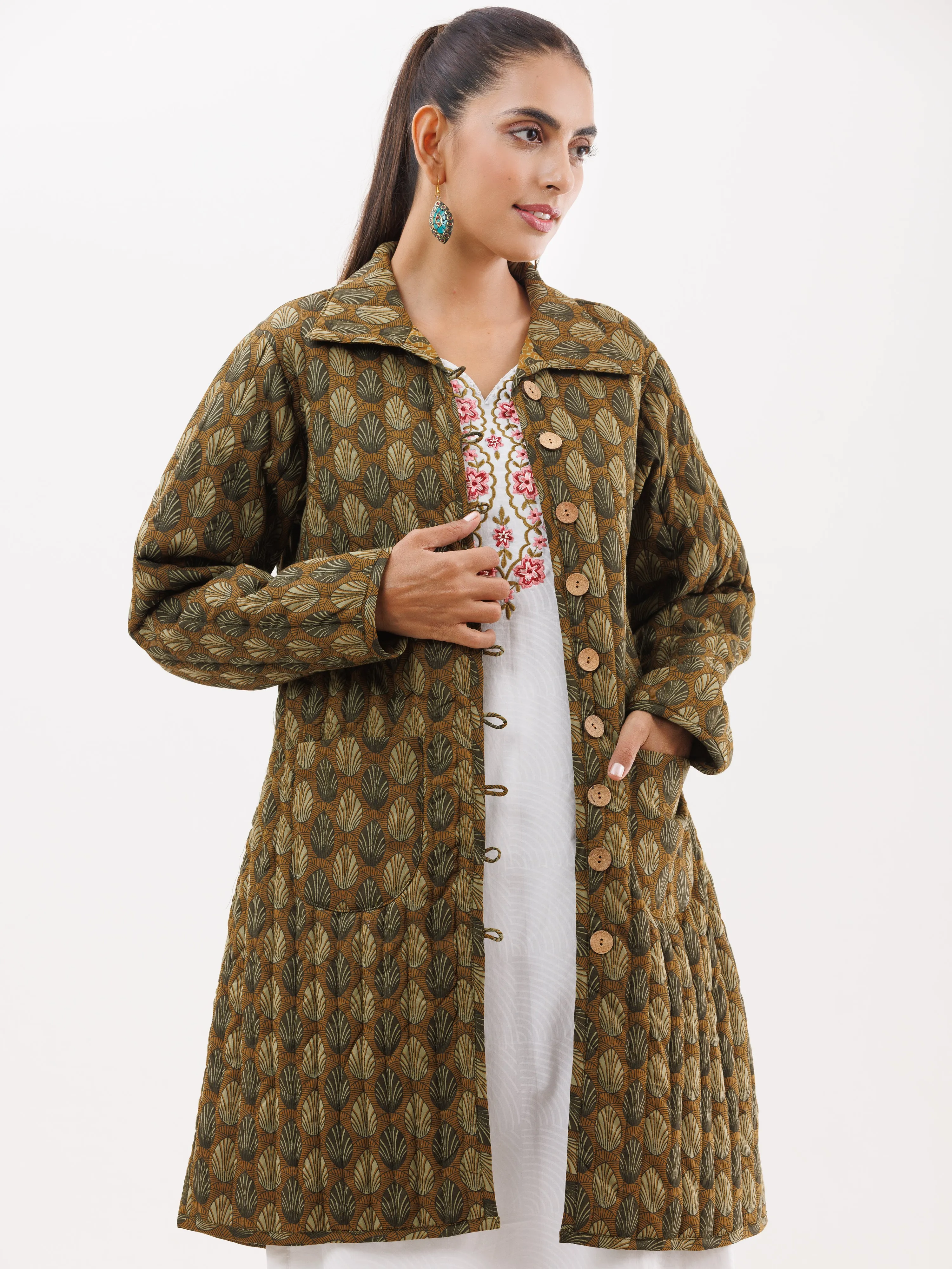 Shishir Jigyasa Ajrakh Quilted Reversible Jacket