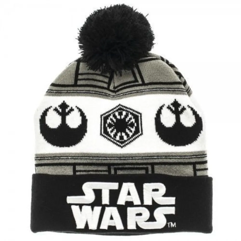 Star Wars Rebels Logo Fold Cuff Beanie Adult Winter Knit Ski Snowboard Cap Hat