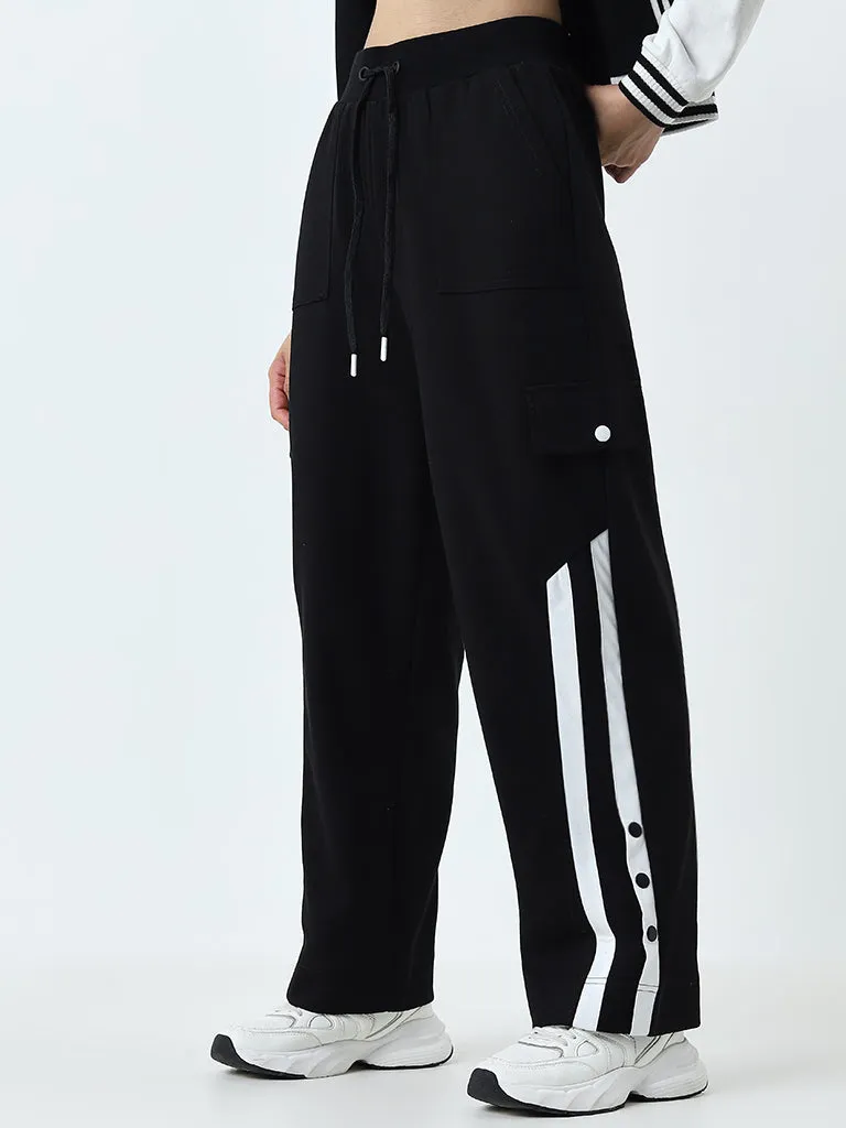 Studiofit Black High-Rise Track Pants