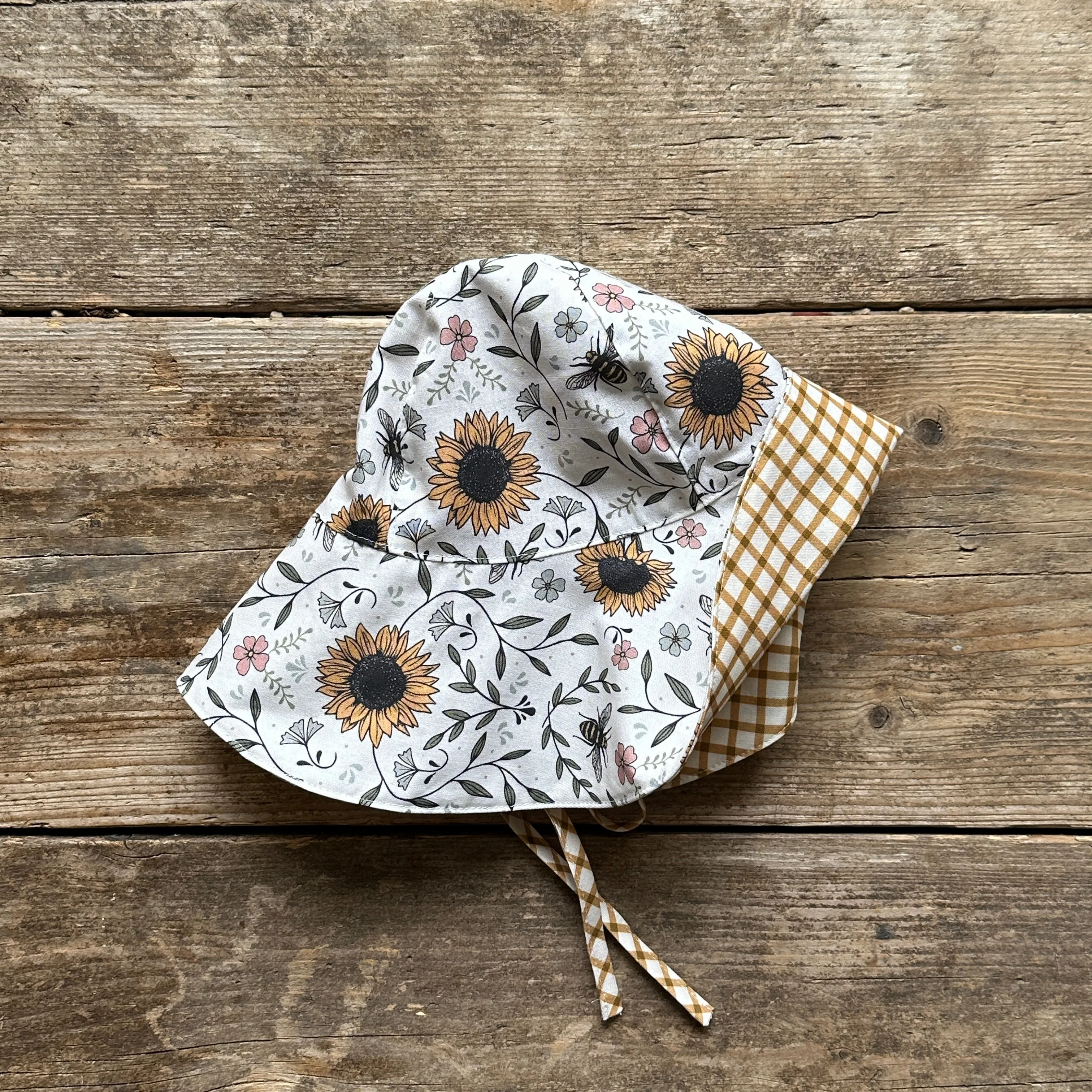 Sunflower Bee Brimmed Sun Hat