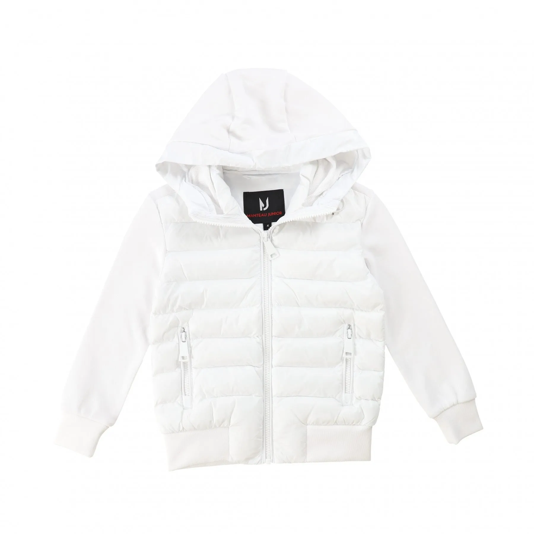 Teen's Knit Sweater Puffer Collection - White – Manteau Jr