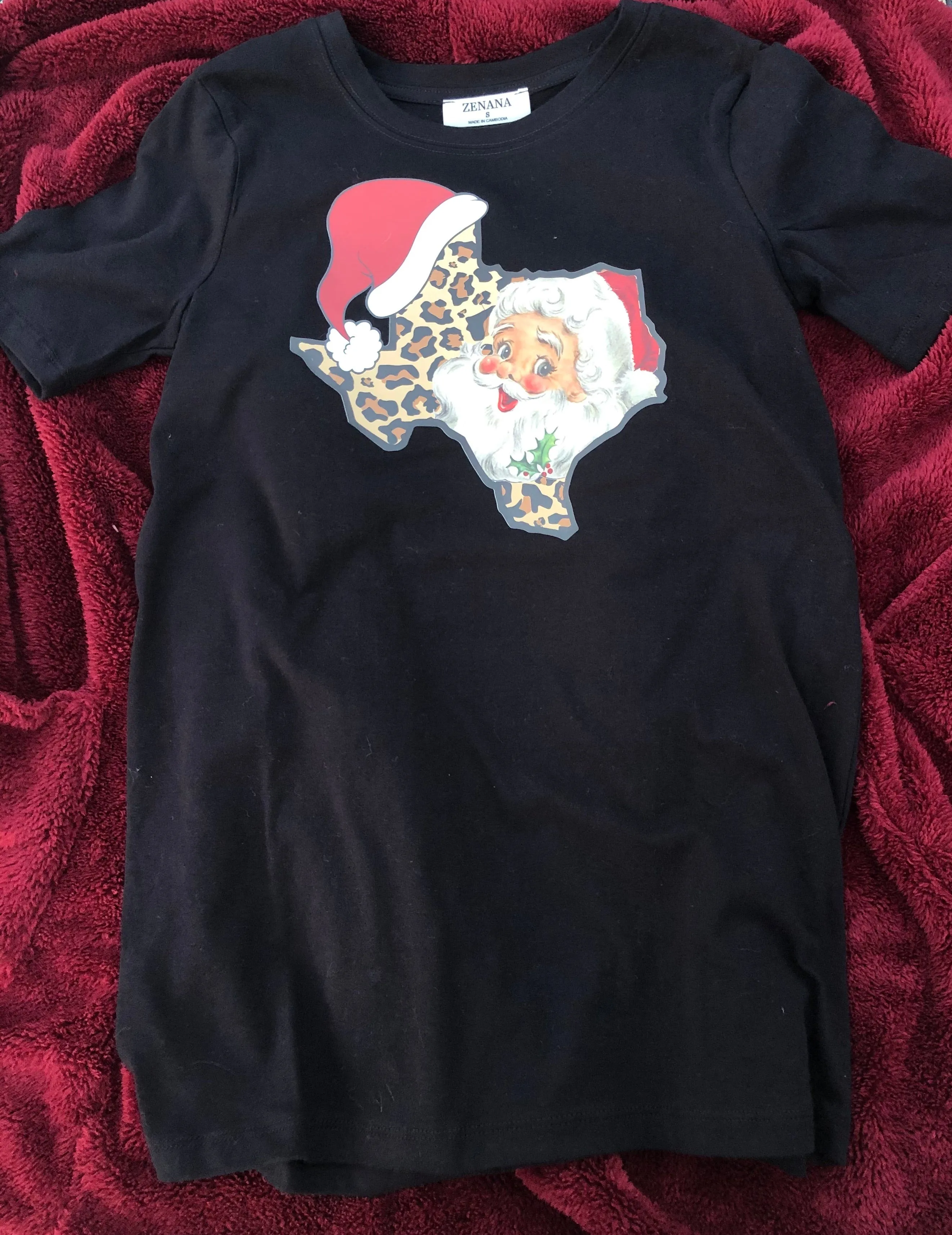 Texas Santa Christmas Tee