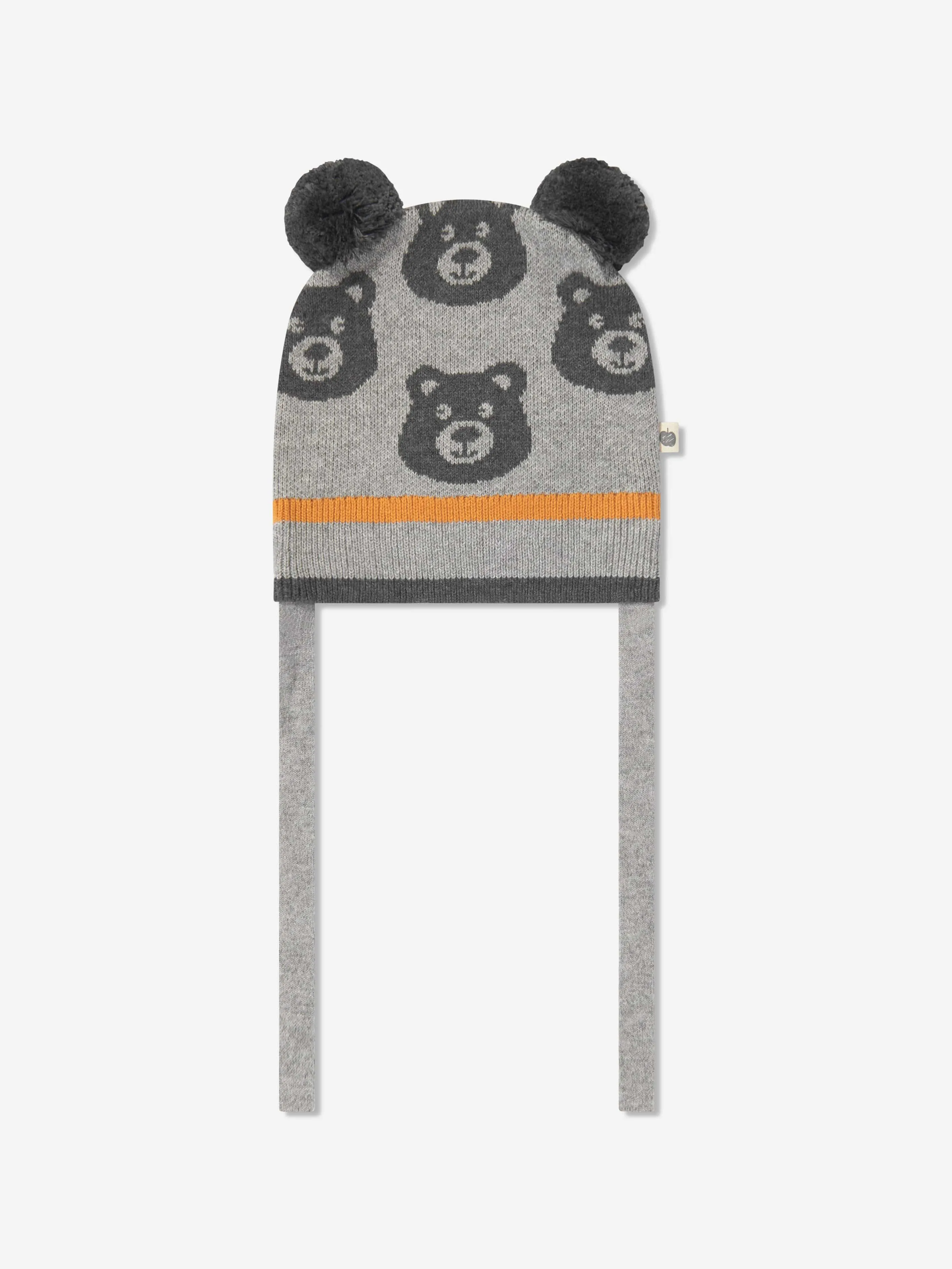 The Bonnie Mob Kid Bears Cashmere Knit Hat in Grey