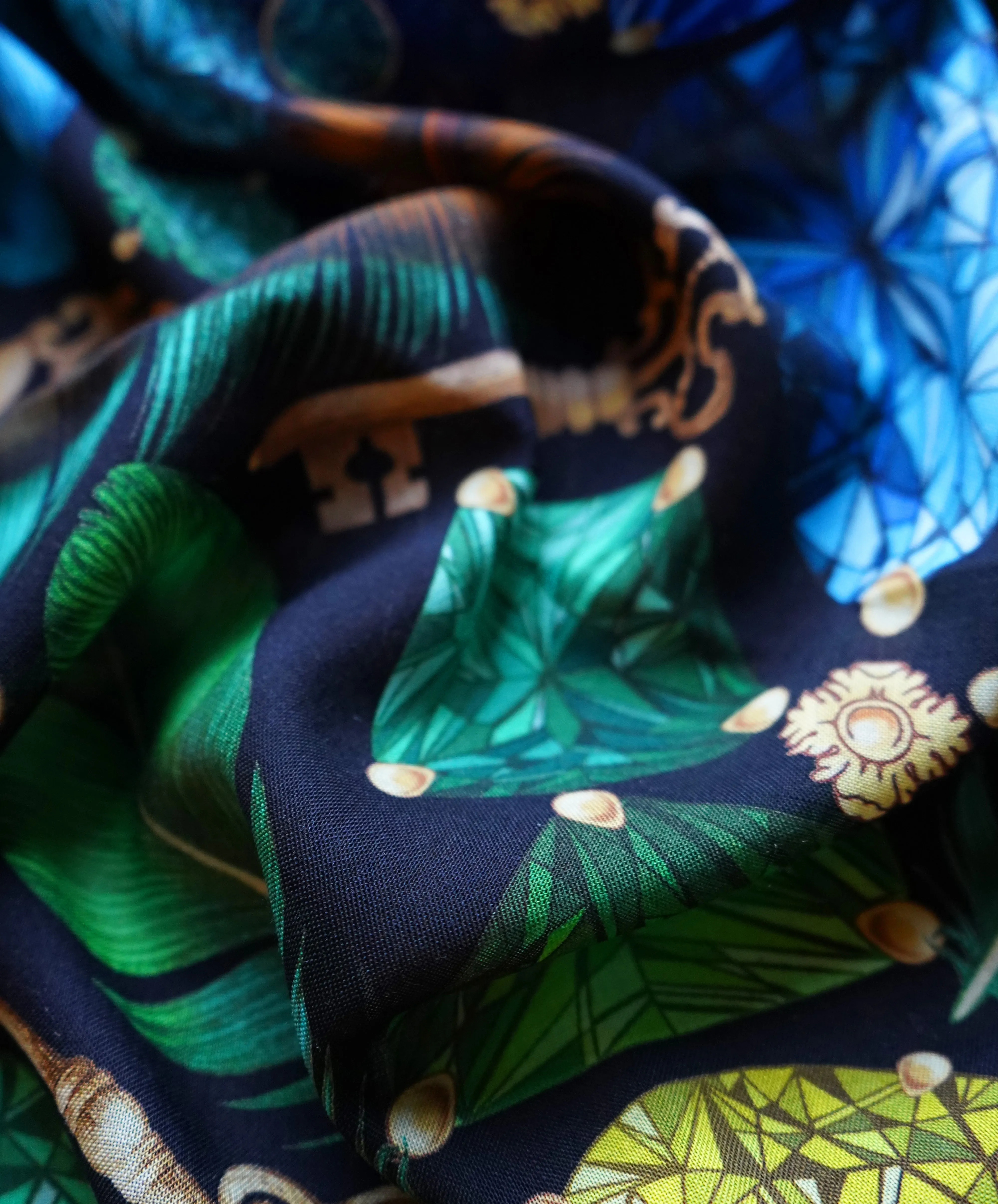 The Iridescent Jewel Silk Scarf | Wool/Silk | 130x130cm [Preorder]