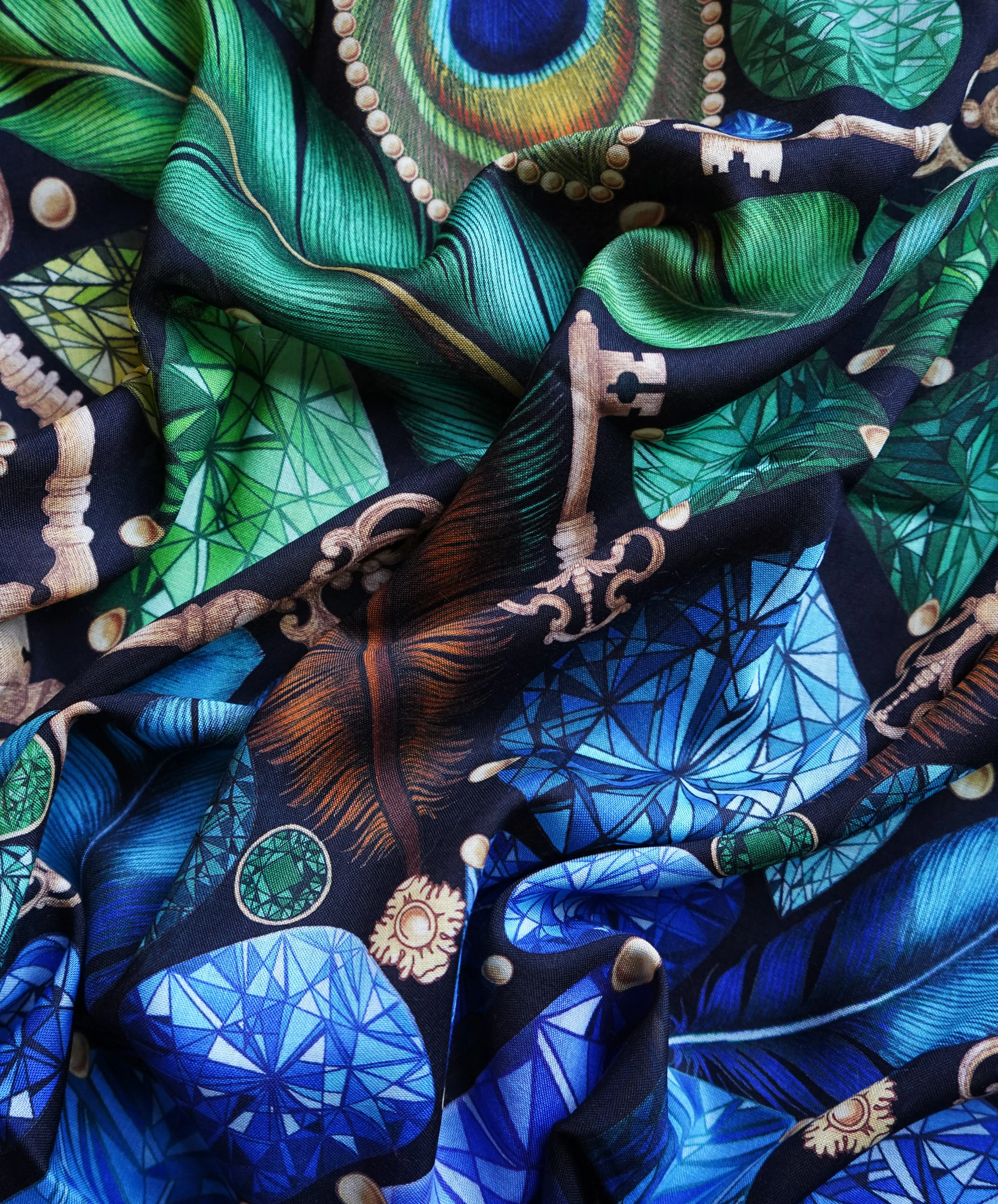 The Iridescent Jewel Silk Scarf | Wool/Silk | 130x130cm [Preorder]