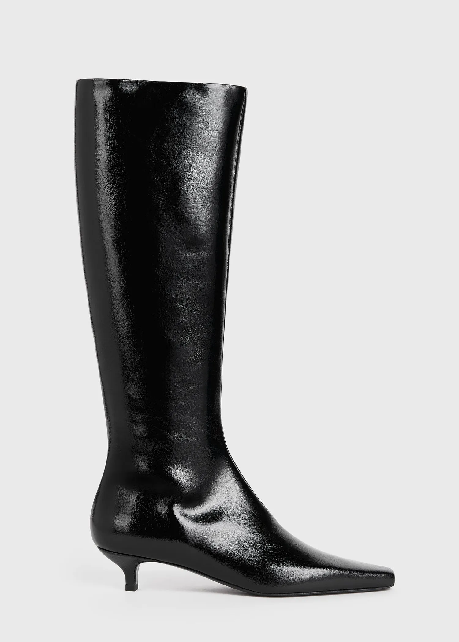 The Slim Knee-High Boot black patent