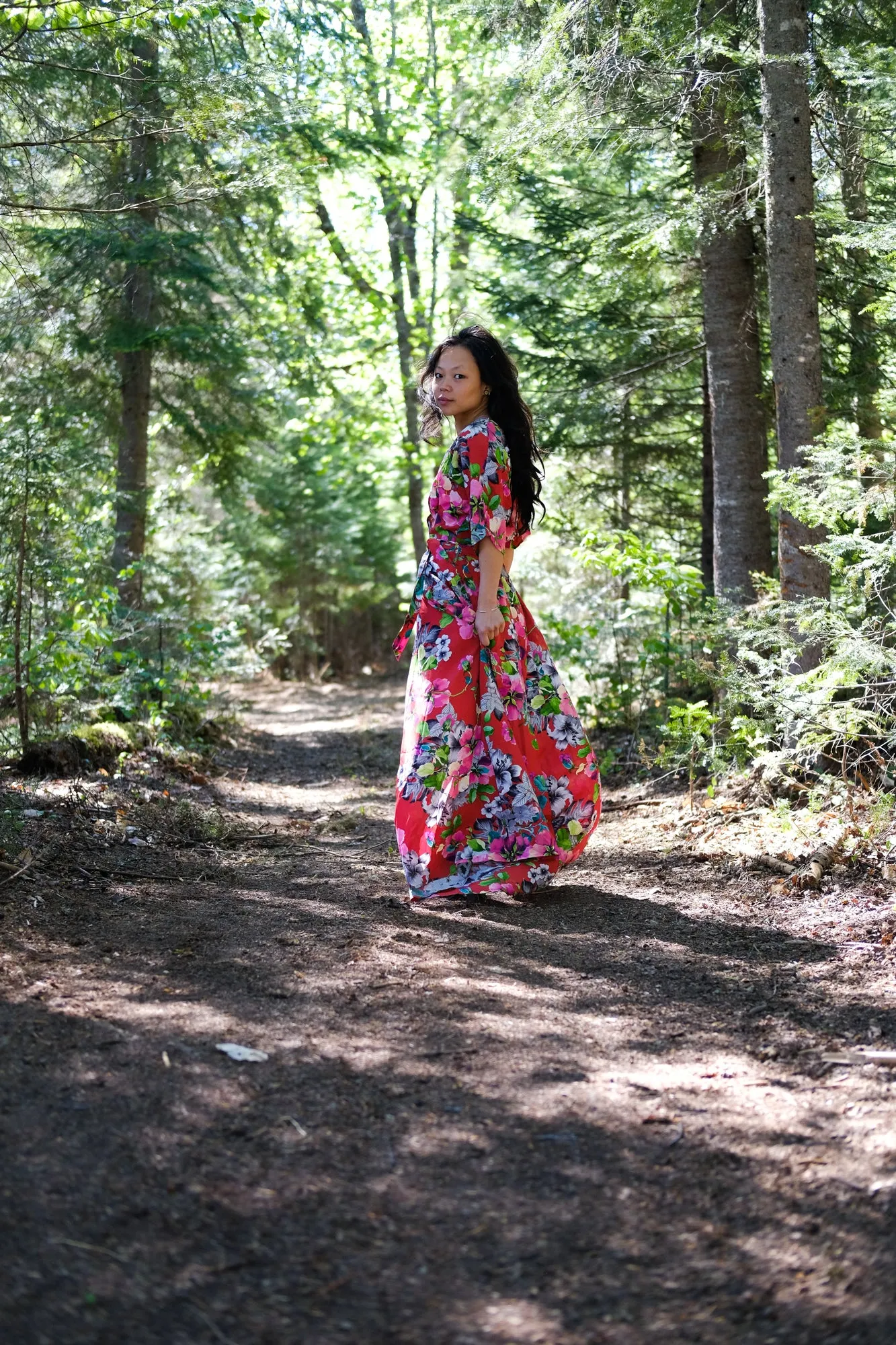 The Sufi Dress // Cranberry Red Flowers