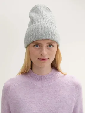 Tom Tailor Ribbed Beanies Light Grey Hat