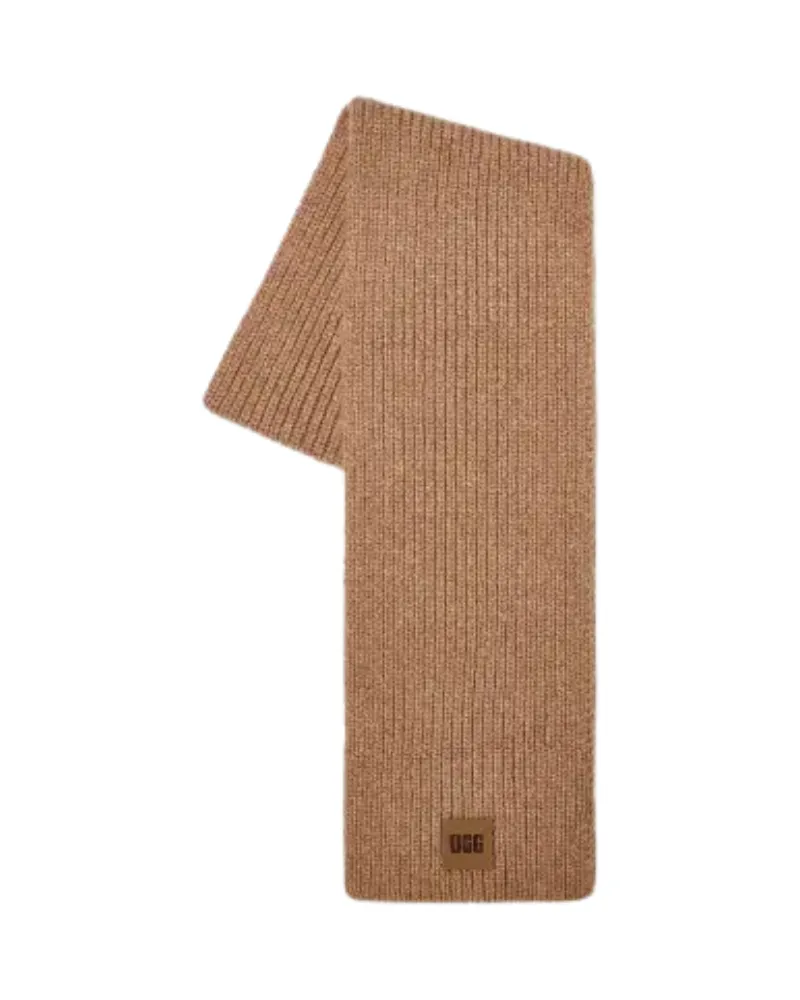 UGG Camel Chunky Knit Rib Scarf