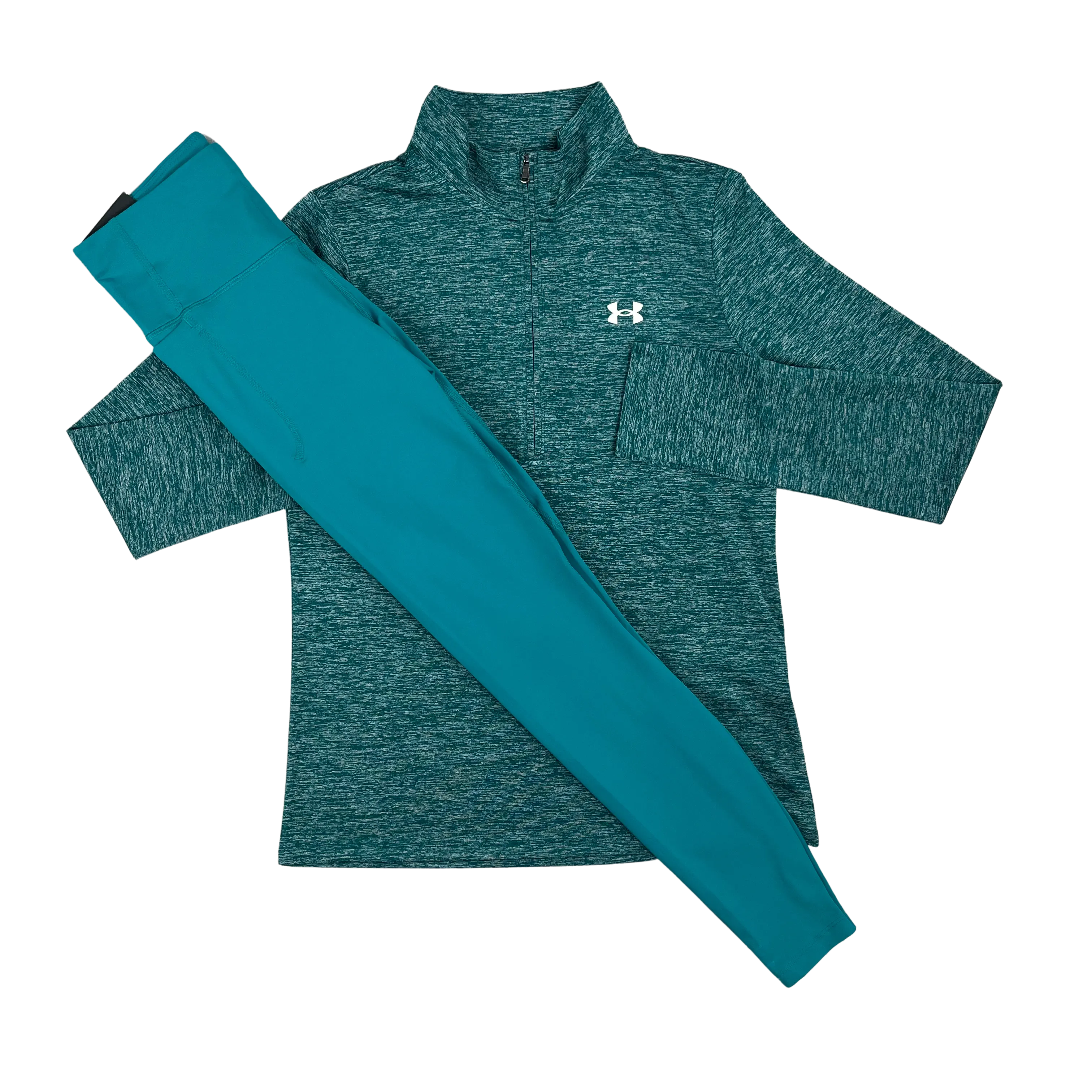 Under Armour Women's Tech Twist Half Zip Leggings Set - Teal