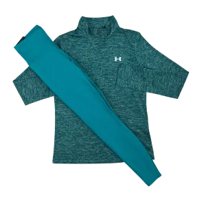 Under Armour Women's Tech Twist Half Zip Leggings Set - Teal