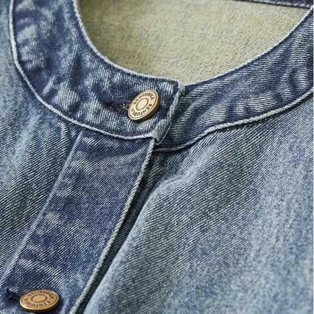 Vintage sanded denim jacket for ladies