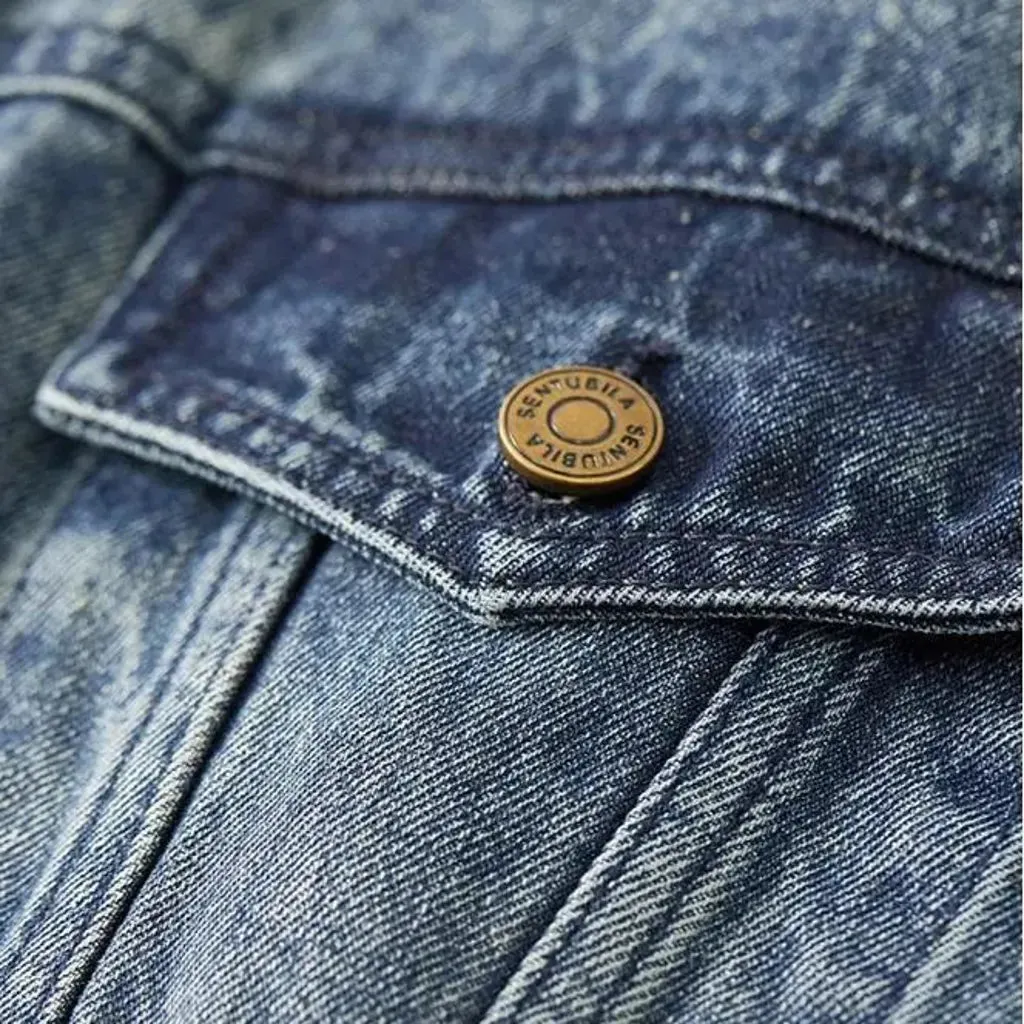 Vintage sanded denim jacket for ladies