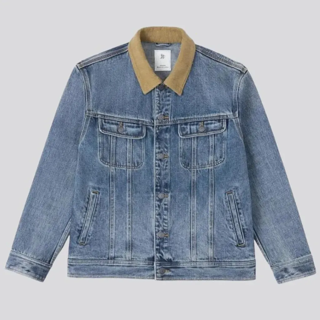 Vintage stonewashed jean jacket for men