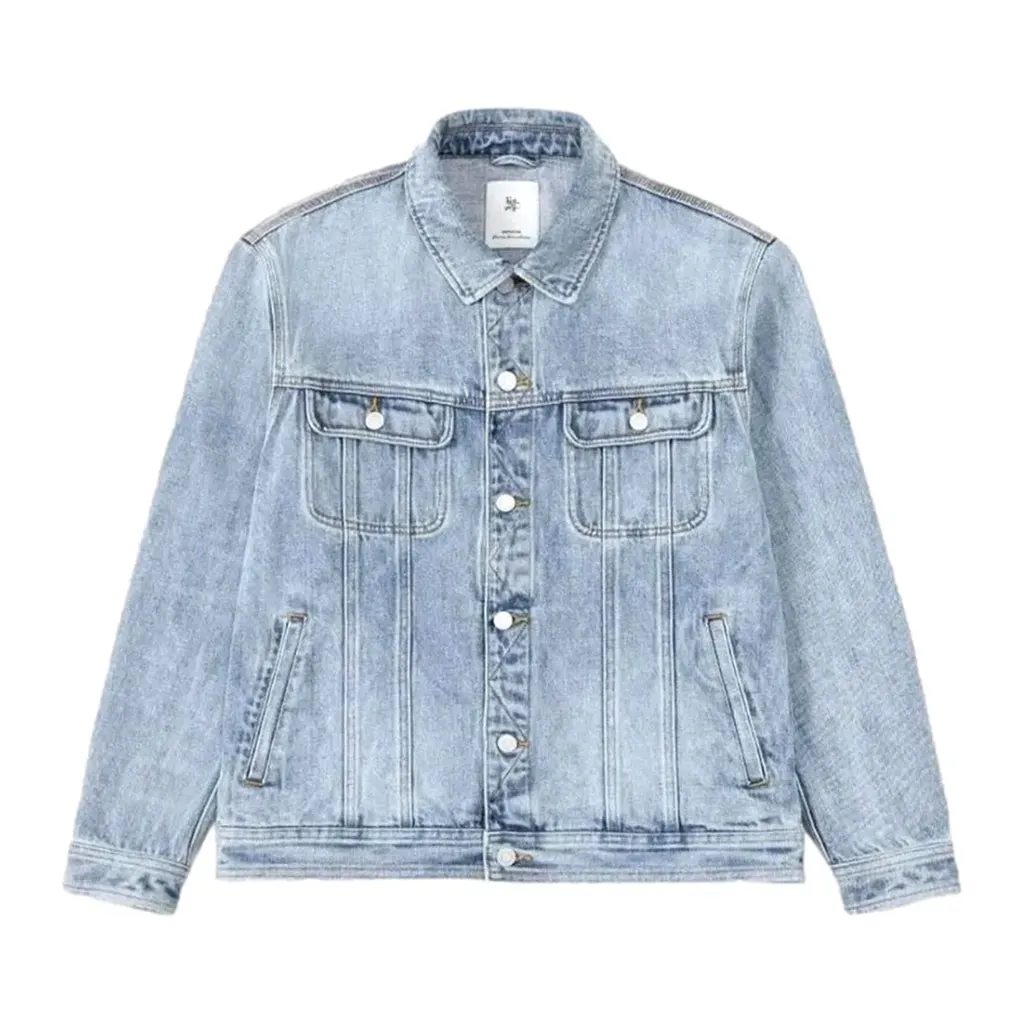 Vintage stonewashed jean jacket for men