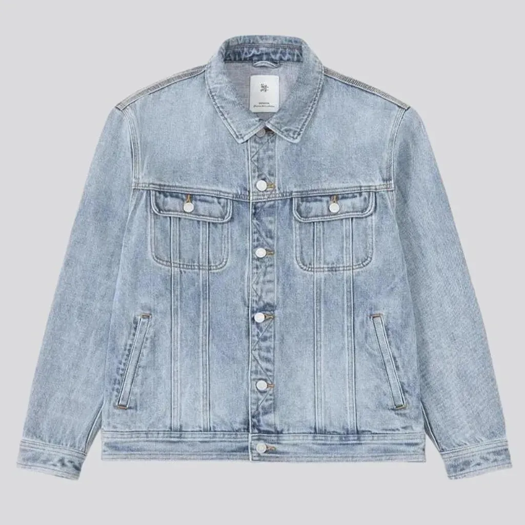 Vintage stonewashed jean jacket for men