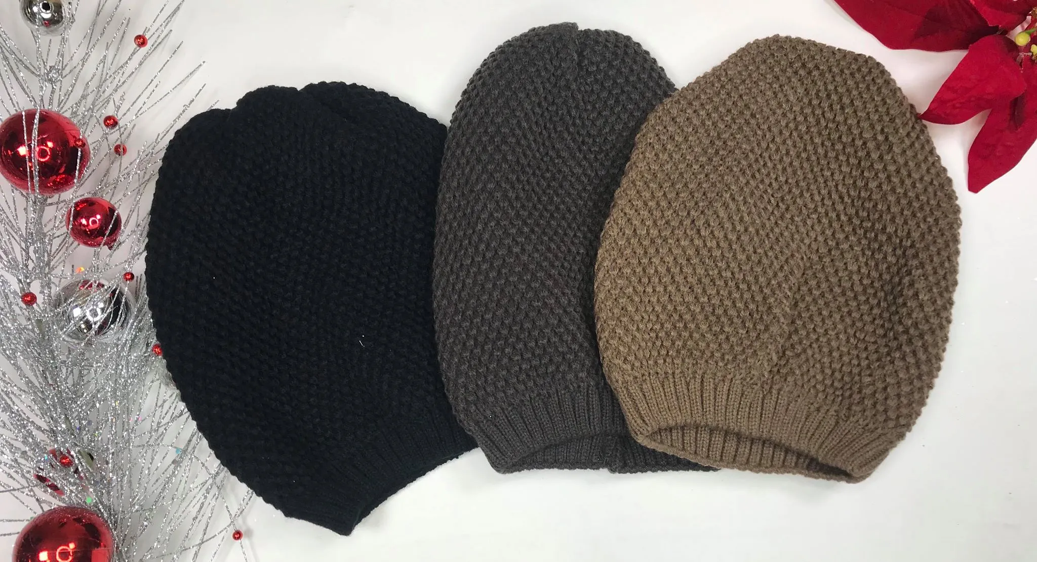 Waffle Knit Slouchy Beanie - Final Sale