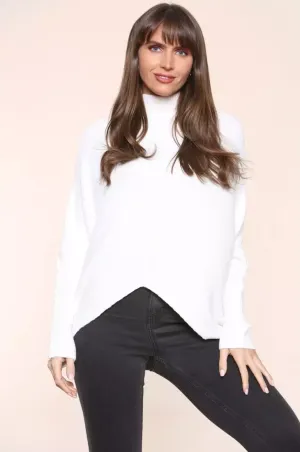 White High Neck Plain Jumper