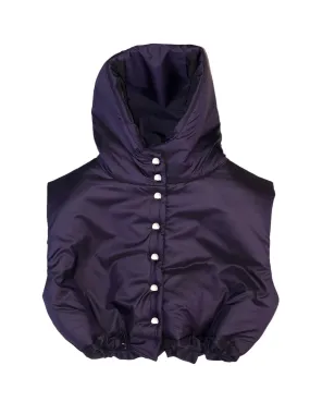 Wine Puffy Hooded Vest