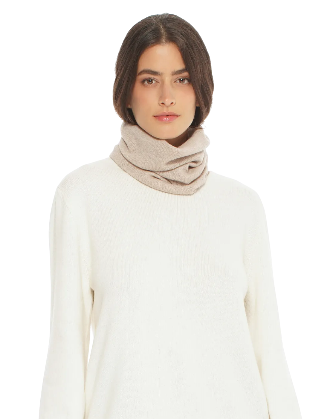 Women's Pure Cashmere Collar Scarf Beige